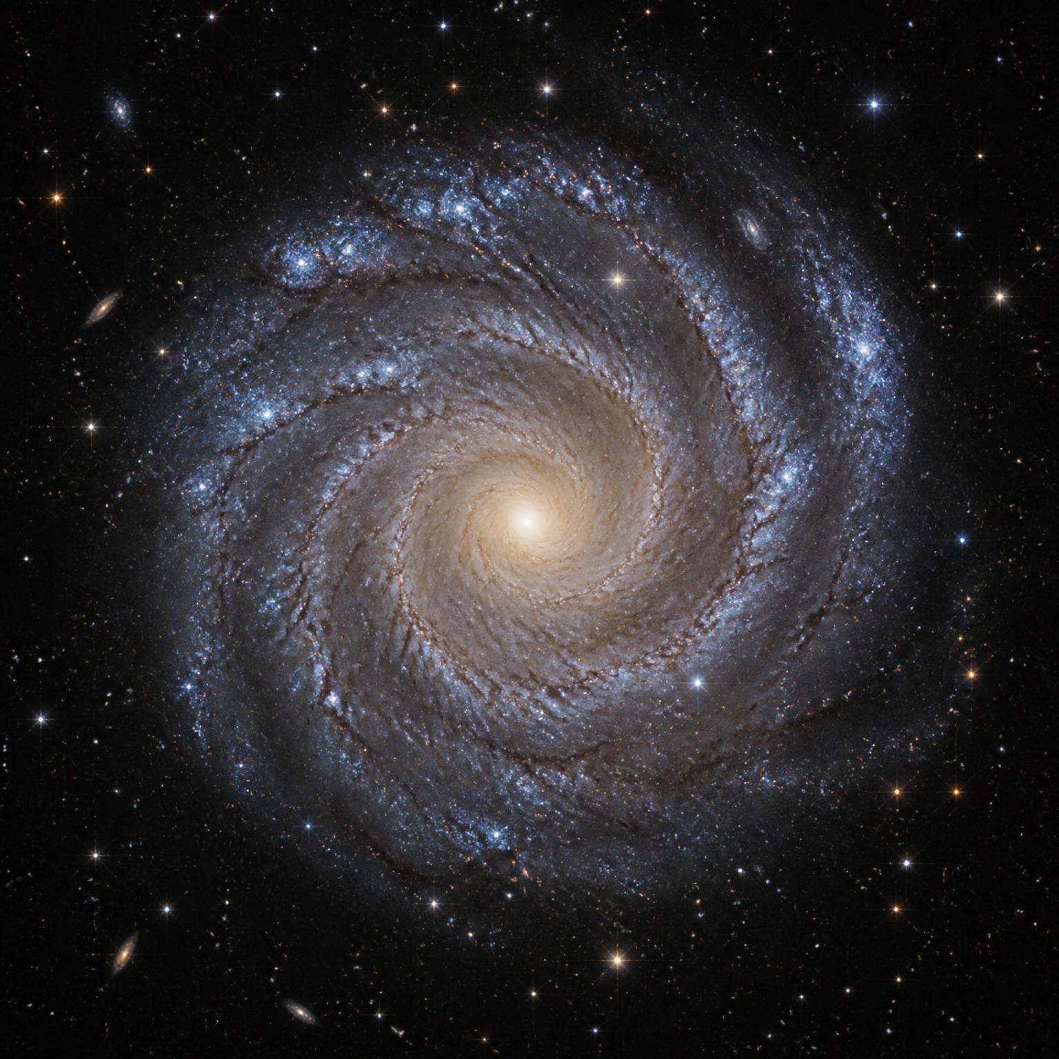 Spiral galaxy with violet dust lanes